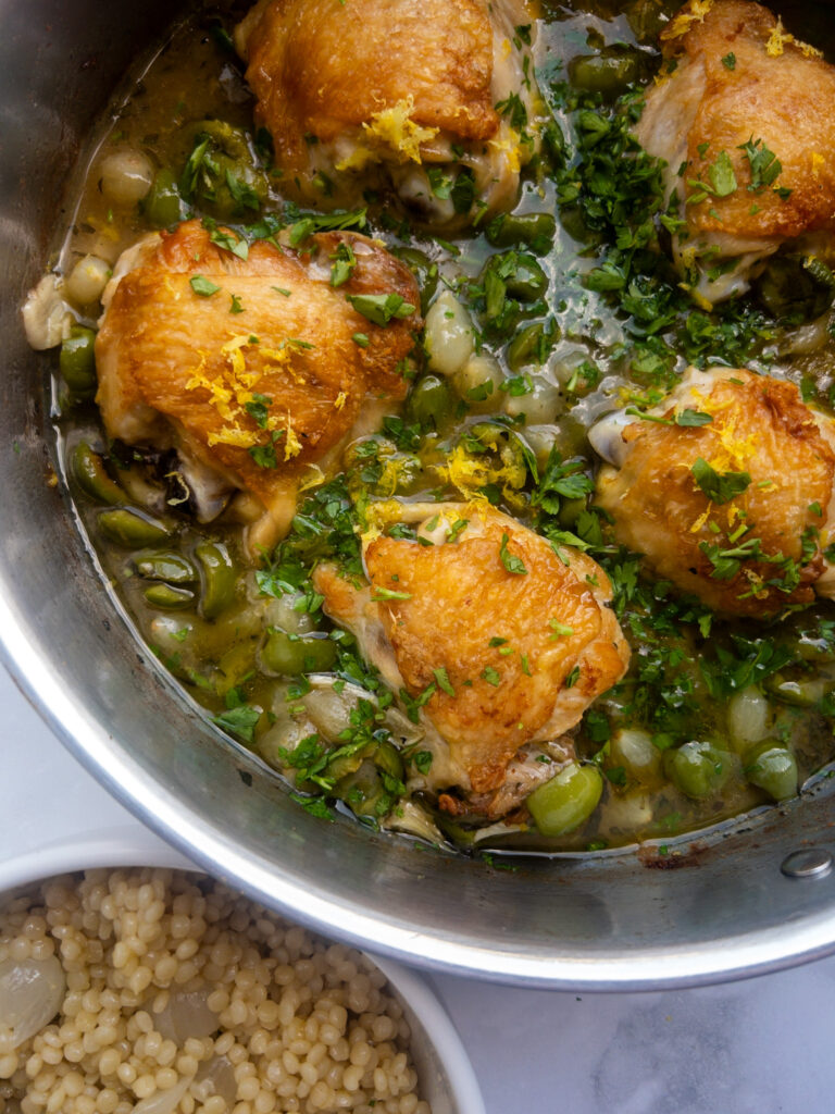 Martini Chicken Thighs & Onion Couscous